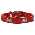 Mirage Pet Products Crystal Bone Genuine Leather Dog CollarRed Size 16 83-112 Rd16